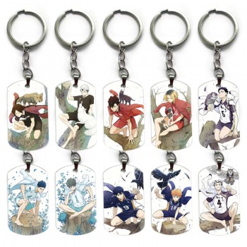 Haikyuu anime alloy two-sided pendant key chain keychains