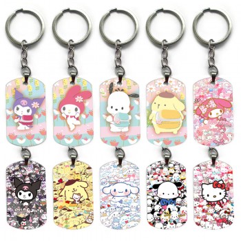 Sanrio Melody kitty Cinnamoroll Kuromi alloy two-sided pendant key chain keychains