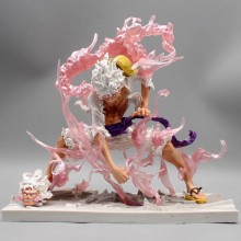 One Piece Nika Monkey D Luffy Fifth Gear 5 anime figure 2 heads