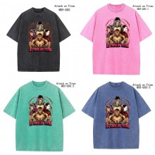 Attack on Titan anime short sleeve wash water worn-out cotton t-shirt