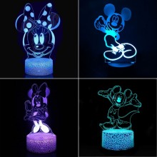 Mickey Minnie Mouse Anime Acrylic Figure 3D Lamp USB Night Light