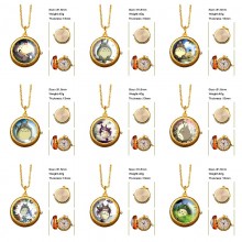 Totoro anime rotating necklace pocket watch