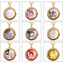 Sanrio Melody kitty Cinnamoroll Kuromi rotating necklace pocket watch