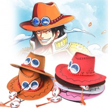 One Piece Portagas D Ace anime cosplpay hat cowboy...