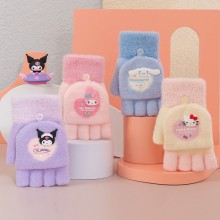 Sanrio Melody kitty Cinnamoroll Kuromi Knitted Glo...