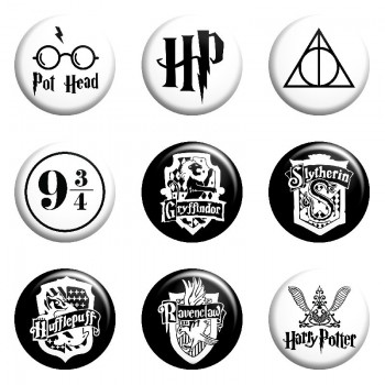 Harry Potter tinplate brooch pins set(8pcs a set)58MM