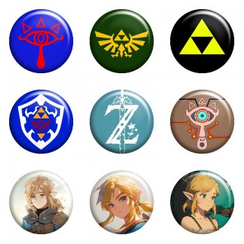 The Legend of Zelda game tinplate brooch pins set(8pcs a set)58MM