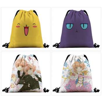 Card Captor Sakura anime nylon drawstring backpack bags