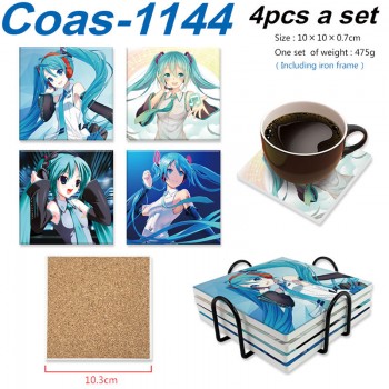 Hatsune Miku anime coasters coffee cup mats pads(4pcs a set)