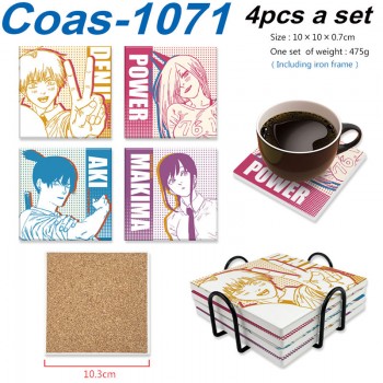 Chainsaw Man anime coasters coffee cup mats pads(4pcs a set)