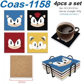 Sonic the Hedgehog anime coasters coffee cup mats pads(4pcs a set)