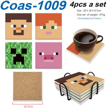 Minecraft game coasters coffee cup mats pads(4pcs a set)