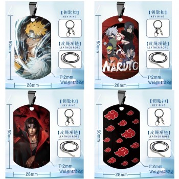 Naruto anime two-sided necklace keychain Key chains