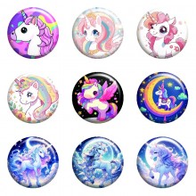 Unicorn anime tinplate brooch pins set(8pcs a set)58MM