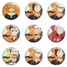 Haikyuu anime tinplate brooch pins set(8pcs a set)58MM