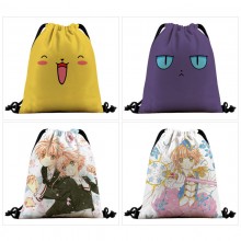 Card Captor Sakura anime nylon drawstring backpack bags