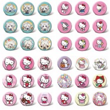 Hello Kitty anime tinplate brooch pins set(9pcs a set)58MM