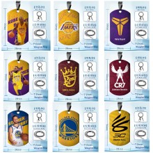 NBA basketball star two-sided necklace keychain Key chains