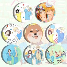 58MM Skip and Loafers anime tinplate brooch pins set(8pcs a set)