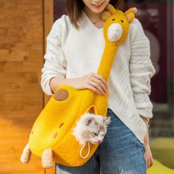 Pet Cat Dogs Plush Shoulder Bag Outdoor Carrier Bag