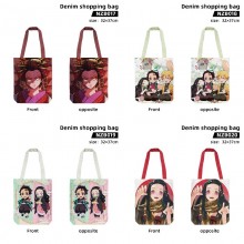 Demon Slayer anime denim shopping bags