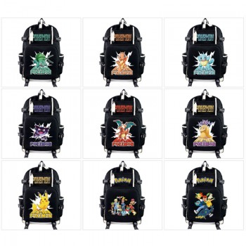 Pokemon anime USB charging laptop backpack school bags