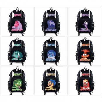 Inside Out anime USB charging laptop backpack school bags