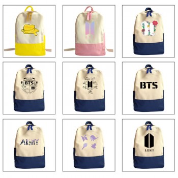 BTS BT21 star students canvas backpack bags