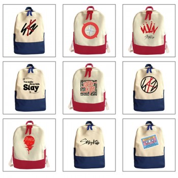 Straykids star students canvas backpack bags