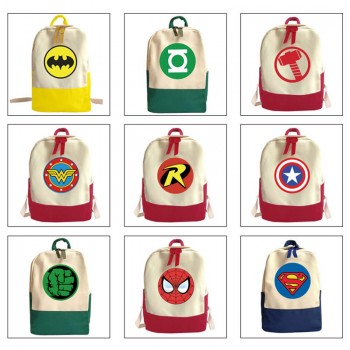 Super Hero Iron Spider-man Super Man Batman students canvas backpack bags