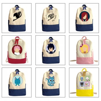 Fairy Tail anime students canvas backpack bags