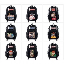 Labubu anime USB charging laptop backpack school bags