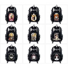 Death Note anime USB charging laptop backpack school bags