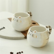 Cute cat shaped ceramic milk coffee cup mug