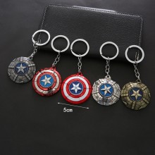 Captain America movable alloy key chain keychains