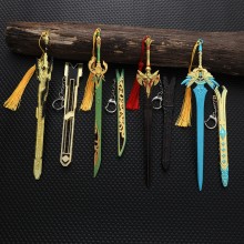 Genshin Impact game alloy mini sword key chain keychains 22cm