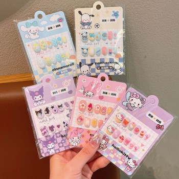 Sanrio Melody kitty Cinnamoroll Kuromi fingernails fake nails stickers(12pcs a set)