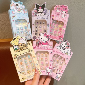 Sanrio Melody kitty Cinnamoroll Kuromi fingernails fake nails stickers(12pcs a set)