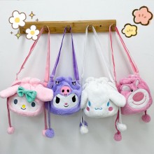 Sanrio Melody kitty Cinnamoroll Kuromi anime plush drawstring bag