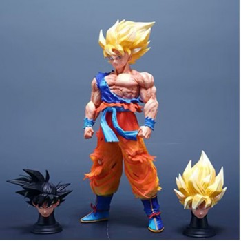 Dragon Ball JD Super Saiyan Son Goku anime figure 3 heads