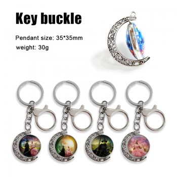 Wicked Two-sided Rotatable Round Crystal Key Chain Ring