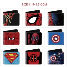 Super Hero Iron Spider Super Man Batman wallet pur...