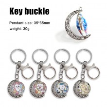 Chiikawa anime Two-sided Rotatable Round Crystal Key Chain Ring