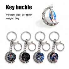 Gundam anime Two-sided Rotatable Round Crystal Key...