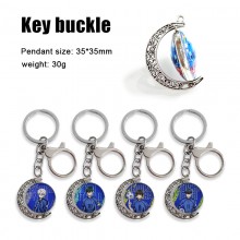 Blue Lock anime Two-sided Rotatable Round Crystal Key Chain Ring