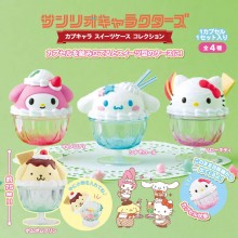 4pcs/set Sanrio Melody kitty Cinnamoroll Purin Ice Cream Cup anime figures