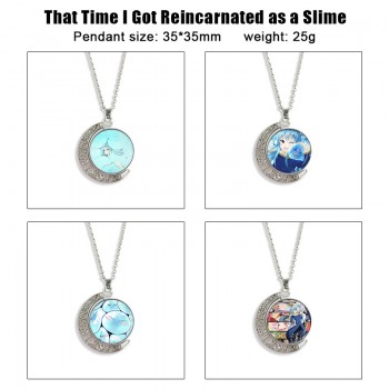 Tensei Shitari Slime anime Two-sided Rotatable Round Crystal Necklace