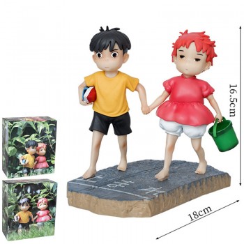 Ponyo on the Cliff Holding Hands with Ponyo and Sosuke anime figure