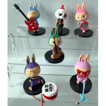 6Pcs/set Rock Labubu anime figures(OPP bag)