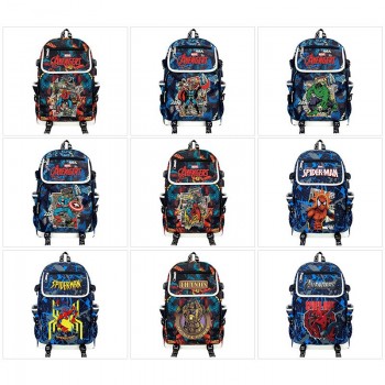 Super Hero Iron Spider Super Man canvas camouflage backpack bag
